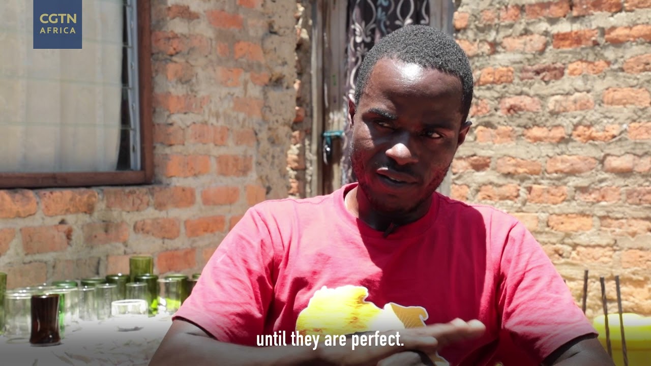 Kenyan turns glass waste into reusable items