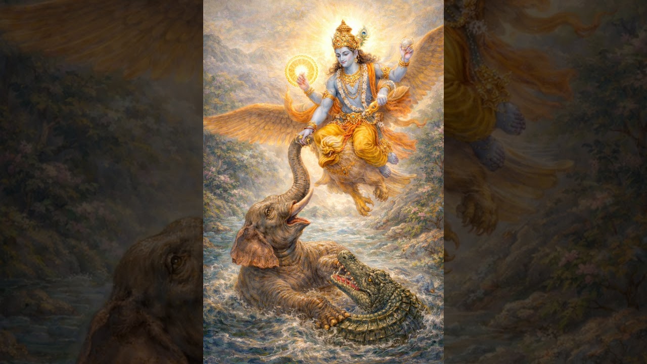 «Как Вишну спас слона Гаджендру»