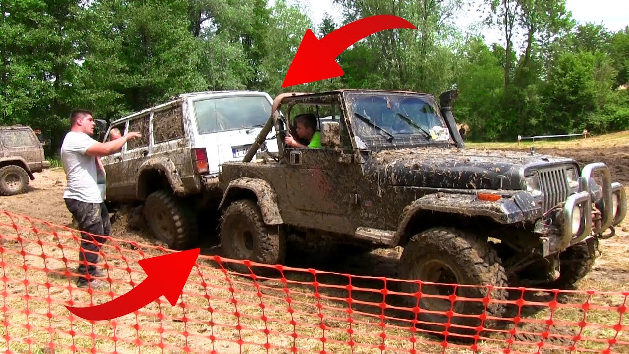 Salon du 4x4 ► Tout-Terrain 🤪 il pousse le Cherokee avec son Jeep Wrangler 😬 Taisnières 2015