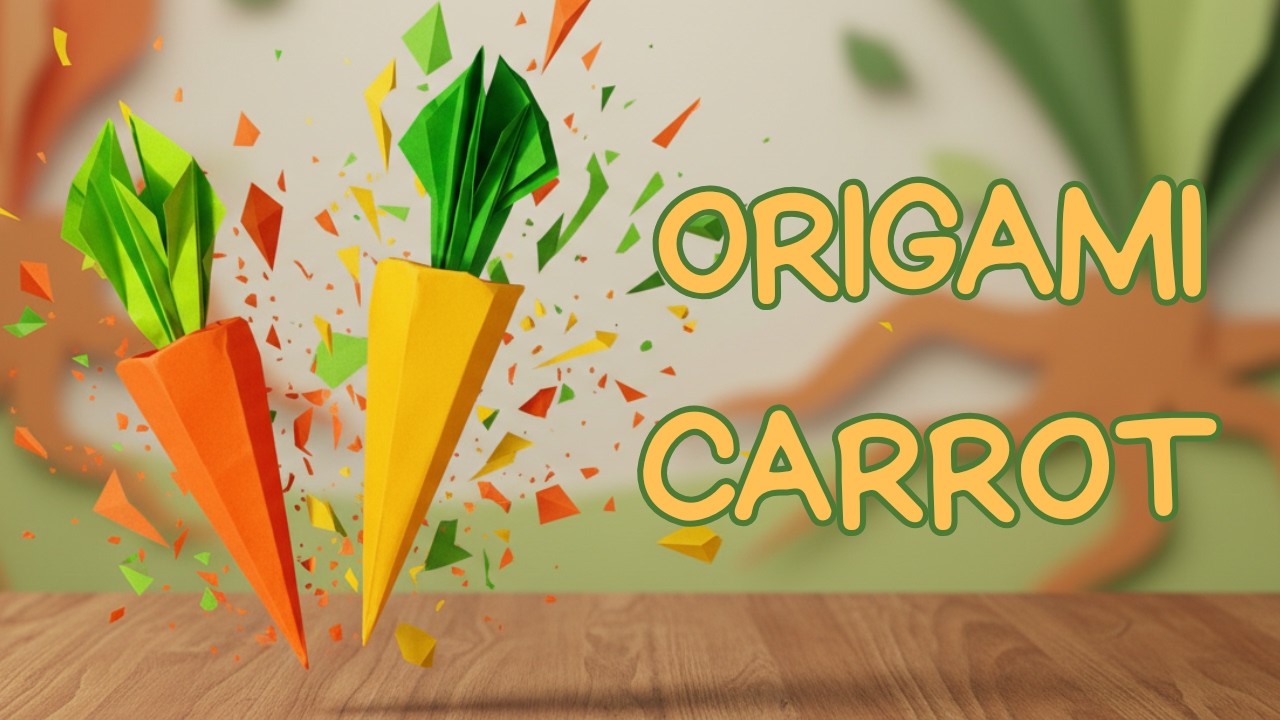 Easy 3D Origami Carrot Making - Paper Carrot Tutorial