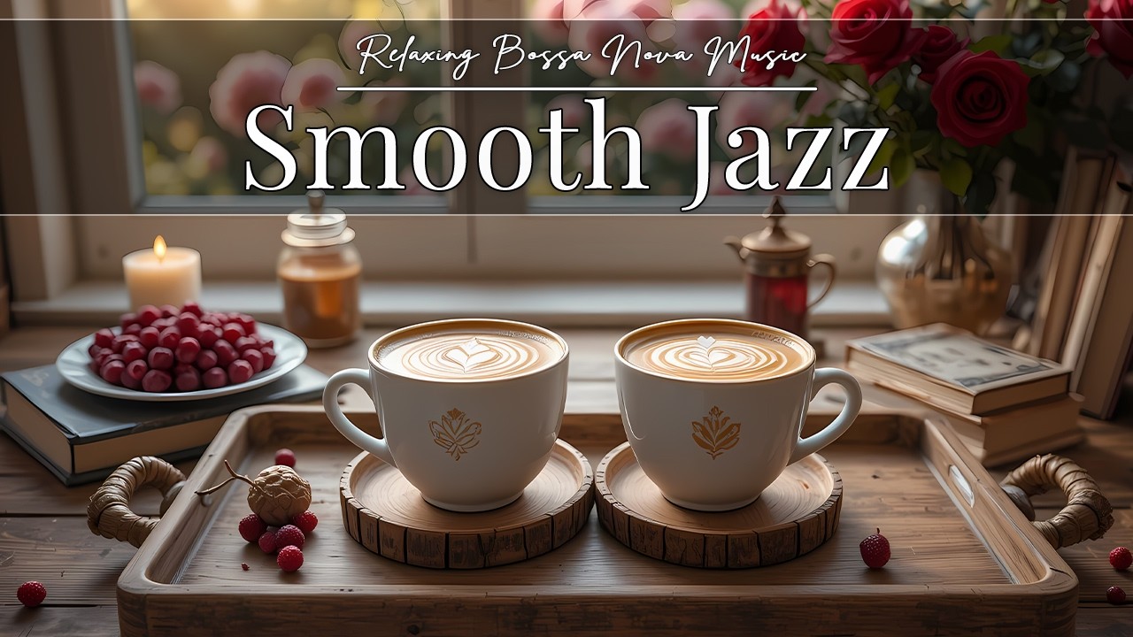 Smooth Jazz Music in a Cozy Spring Coffee Shop ☕ Relaxing Ambience & Fireplace Sounds