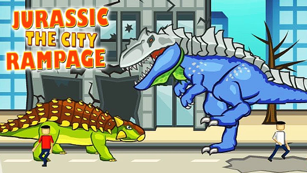 Jurassic The City Rampage 2017 part 1 - T-Rex, Giganotosaurus & Triceratops | Eftsei Gaming