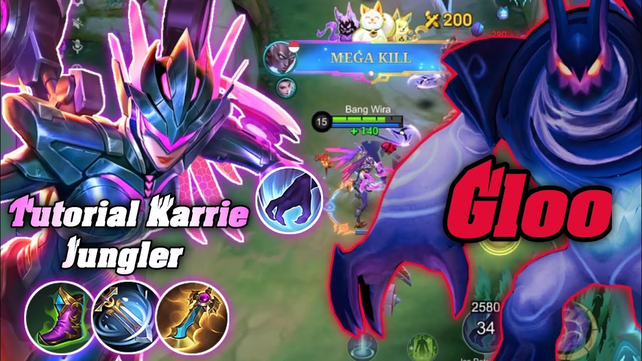 INI DIA TUTORIAL KARRIE JUNGLER ! ROTASI CEPAT DAN GAK MUDAH MATI ! GLOO PUN AUTO KOCAR-KACIR ! MLBB