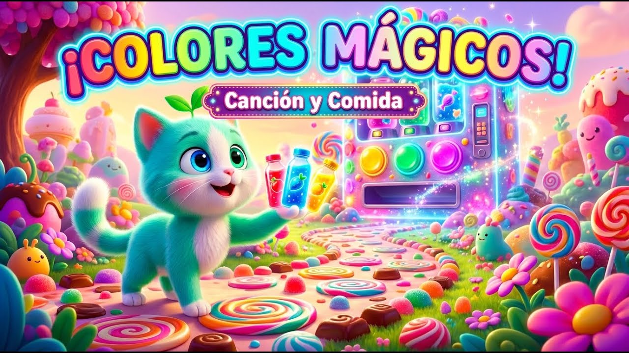 ¡La Máquina Mágica de Colores! 🍭🥤 Aprender los Colores con Gato Menta | Canciones Infantiles