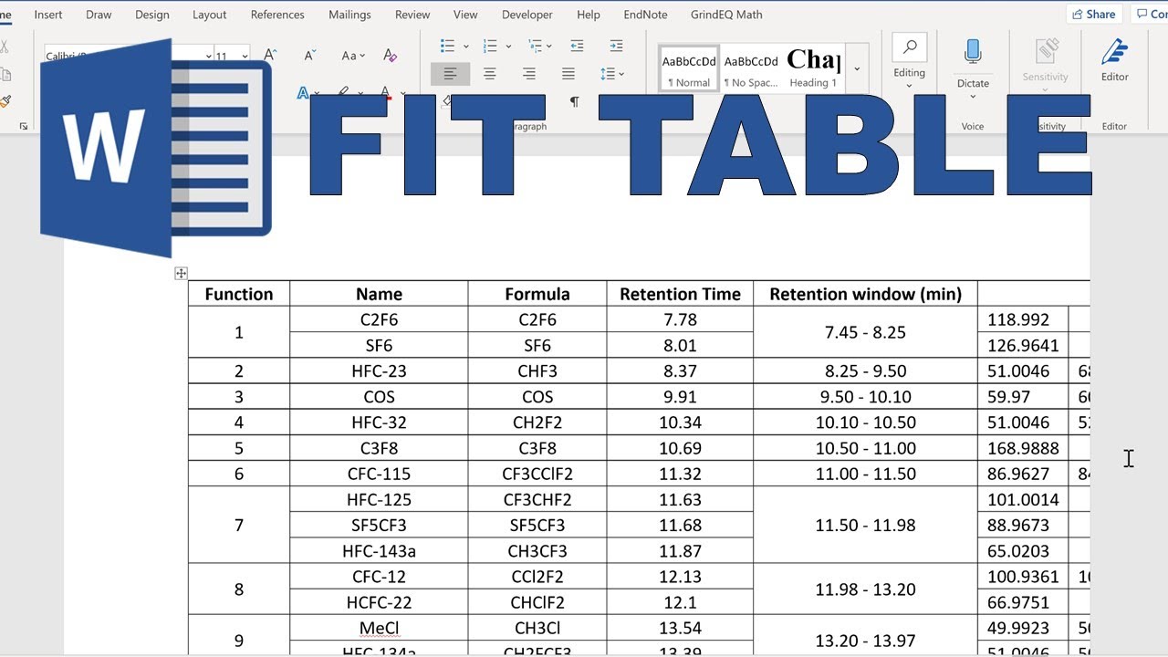 How to fit a table into a word document