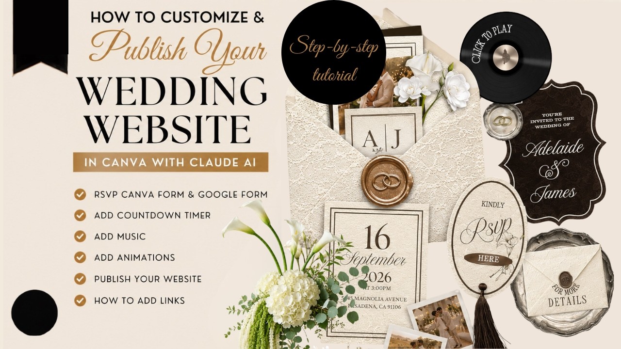 How I Designed a Luxury Wedding Website in Canva Using Claude AI & Gemini AI | Full Tutorial