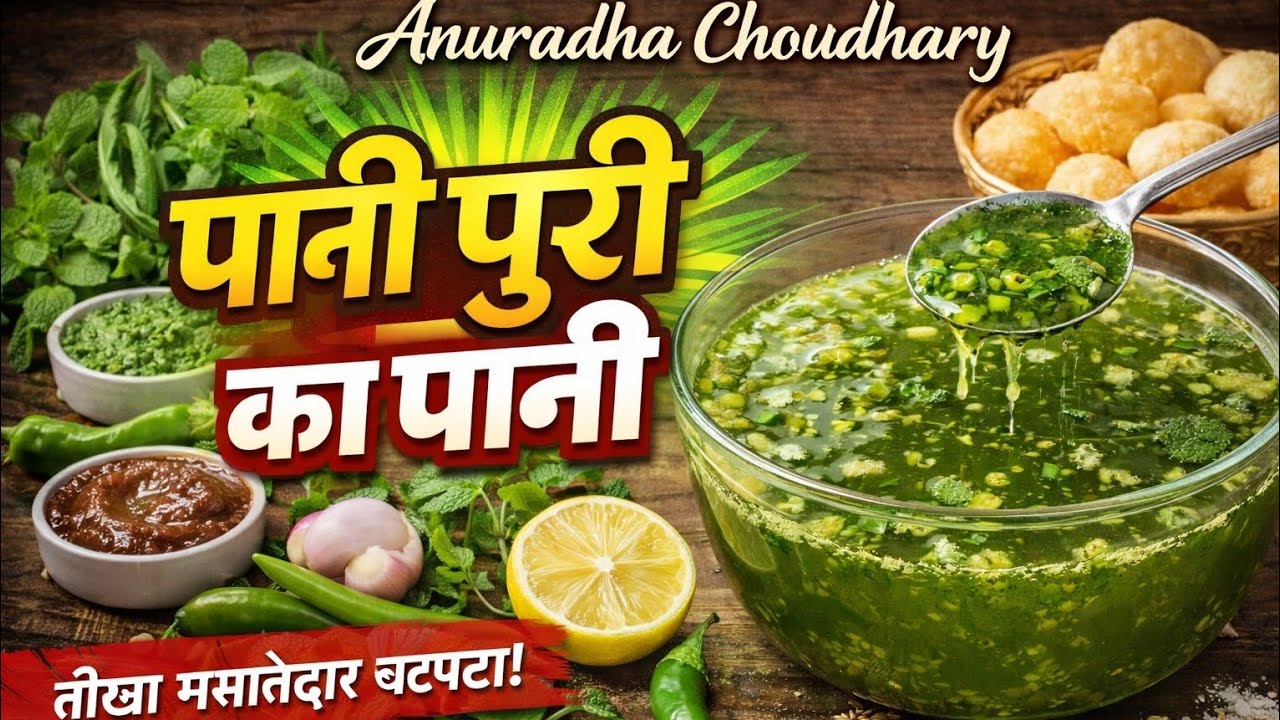 👉 खट्टा-मीठा पानी पूरी का पानी घर पर बनाएं | Street Style Pani Puri Pani Recipe | Anuradha Kitchen