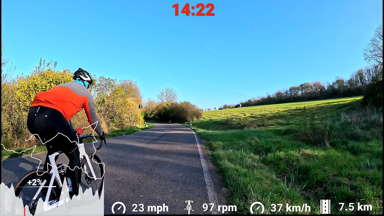 1 hour Autumn Indoor Cycling Workout Saarland🚴‍♀️🍁🍂🌞 Speed Display 4K
