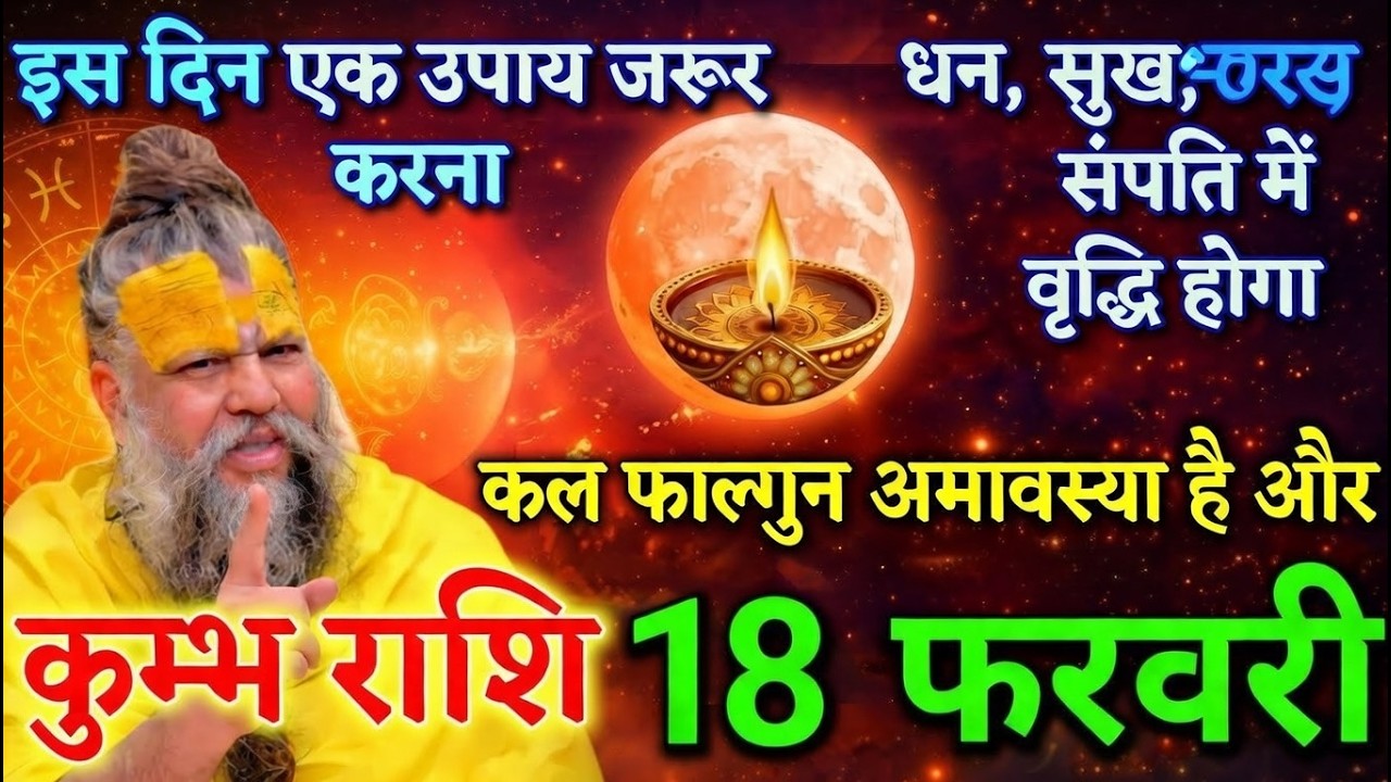 18 फरवरी फाल्गुन अमावस्या ⚠️ कुम्भ राशि वालों के लिए बड़ा दिन | एक गलती सब कुछ बिगाड़ देगी