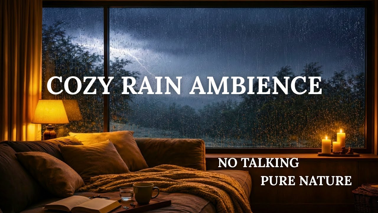 Deep Sleep & Focus 🌧️ Heavy Rain & Thunderstorm in a Cozy Room (No Talking, Pure Nature)