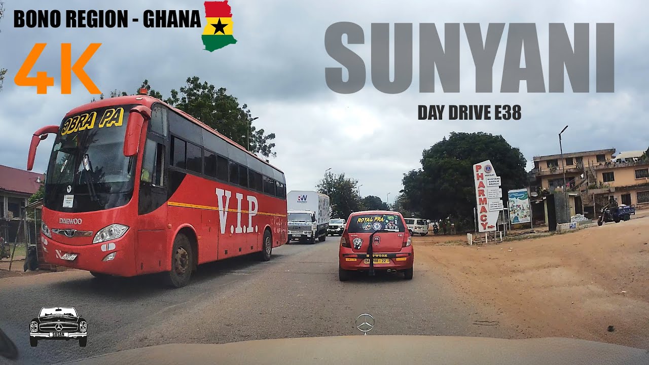 Sunyani Day Drive E38 from Ohene Djan Abesim Alaska to Dr Berko 4K