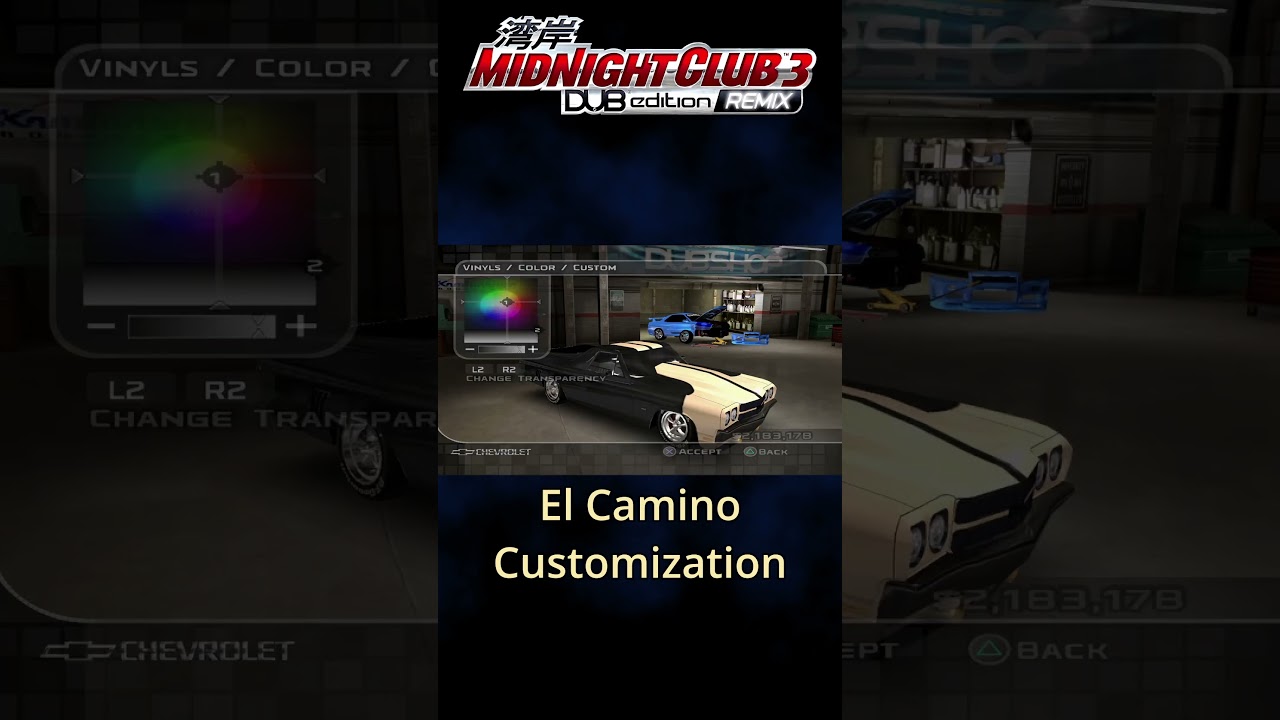 #midnightclub | Tuning An El Camino | Midnight Club 3 Dub Edition Remix | PSP to PS2 Build