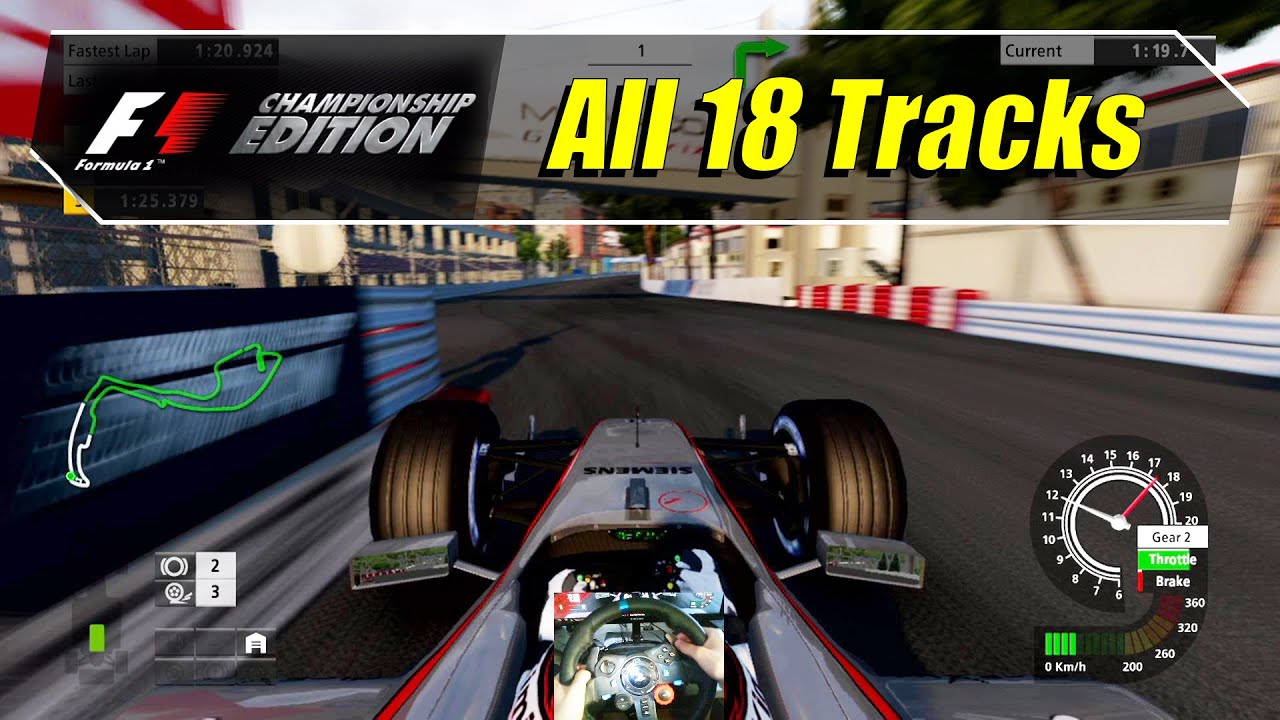 Formula One Championship Edition (PS3) - Driving All 18 Tracks/Locations - Wheelcam (1080@60)