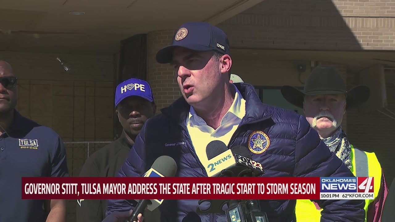 Governor Stitt, Tulsa Mayor address the state after tragic start to storm season