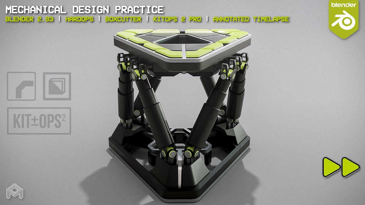 Modeling, Rigging, & Animating an HEXAPOD in #b3d | Boxcutter, Hard Ops, Kit Ops | Timelapse
