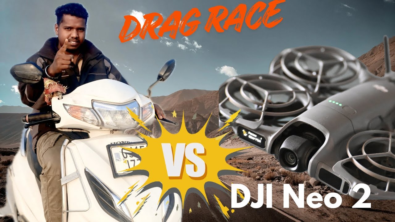 Ultimate race DJI Neo 2 vs Honda Scooty | DJI neo2 racing video | DJI tracking video #dronevideo 