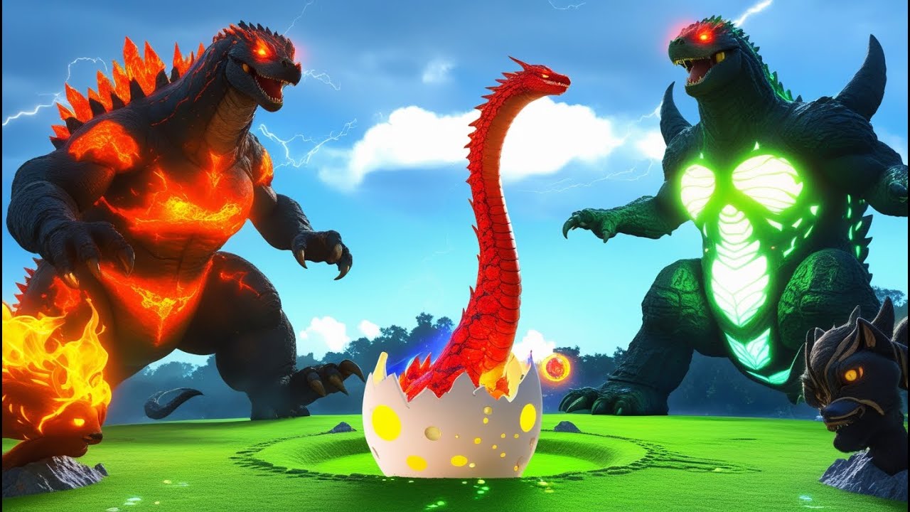 Jurassic World: EGG T-rex Evolution Fighting Evolution of Godzilla in Jurassic World Evolution