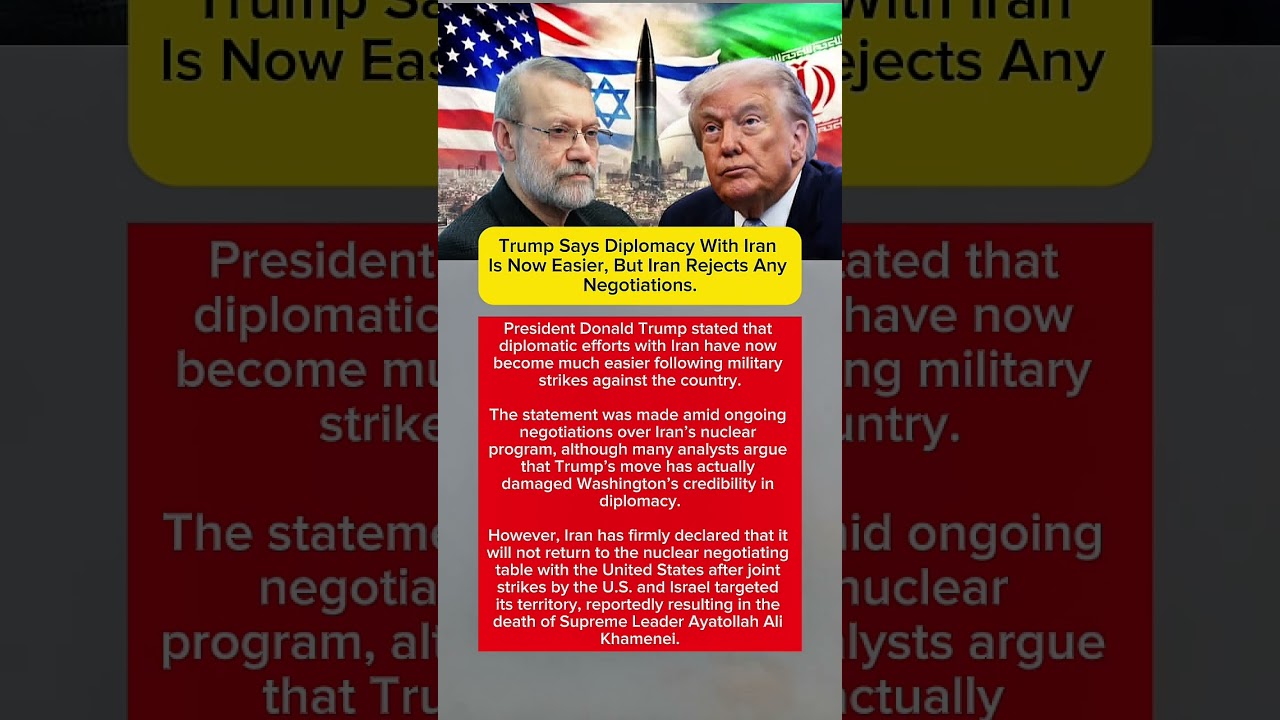Trump Claims Iran Diplomacy Is Easier After Strikes &mdash; Tehran Refuses Talks
