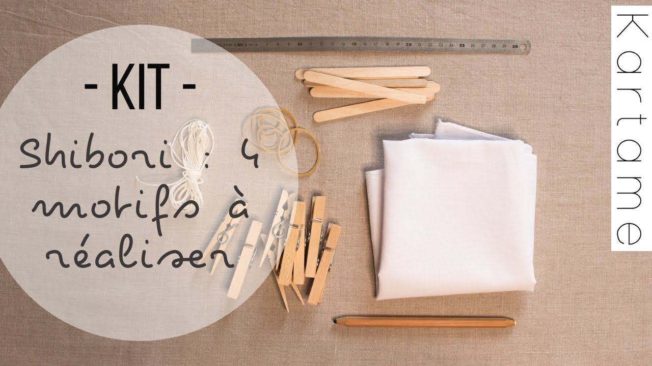 kit indigo & shibori : 4 motifs faciles à réaliser
