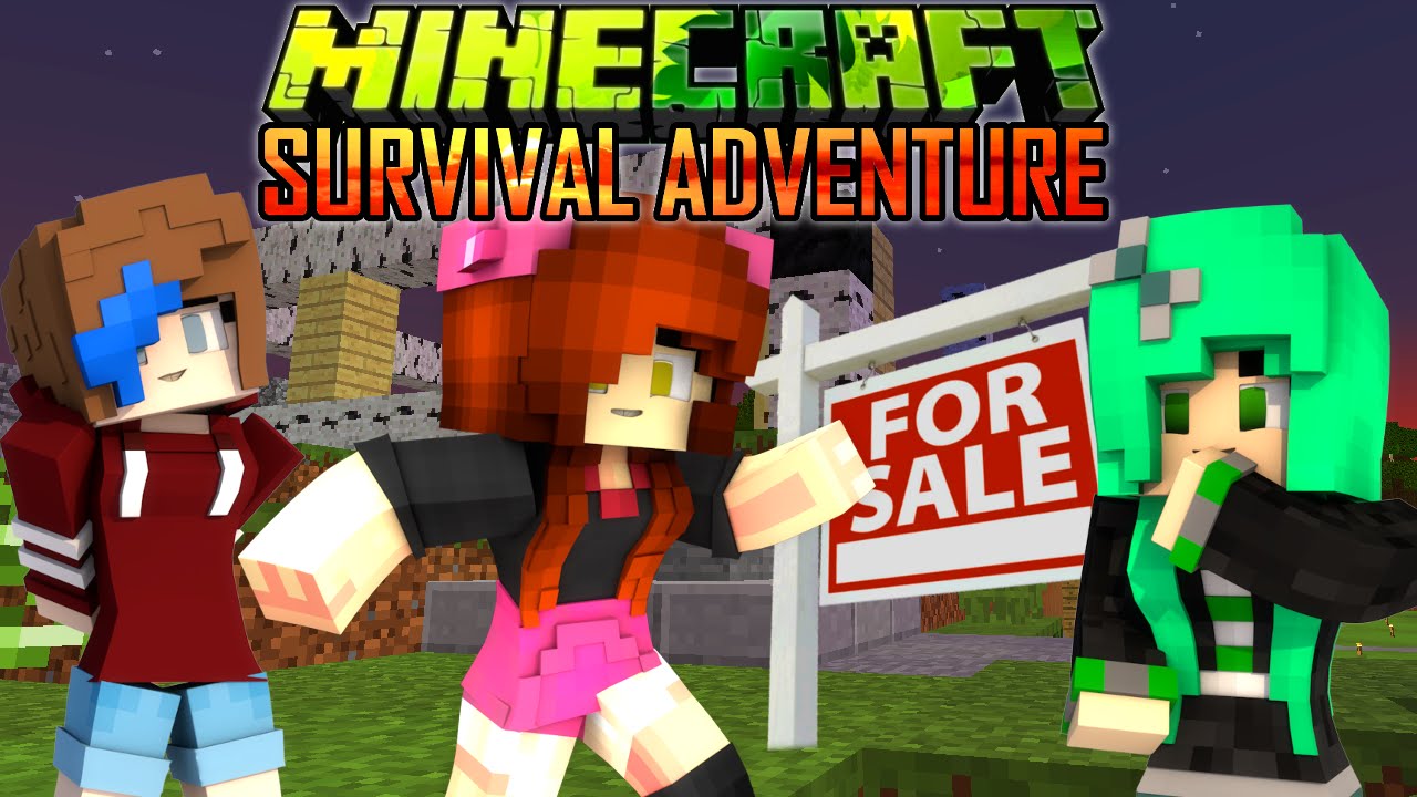 MINECRAFT SURVIVAL ADVENTURE EP20 | OUR NEW NEIGHBOR ROLEPLAY | DOLLASTIC, SALLY & AUDREY