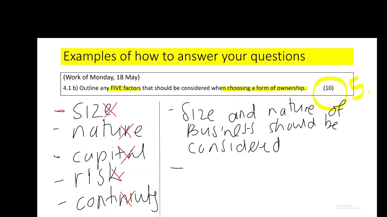 How to answer Business Studies questions successfully