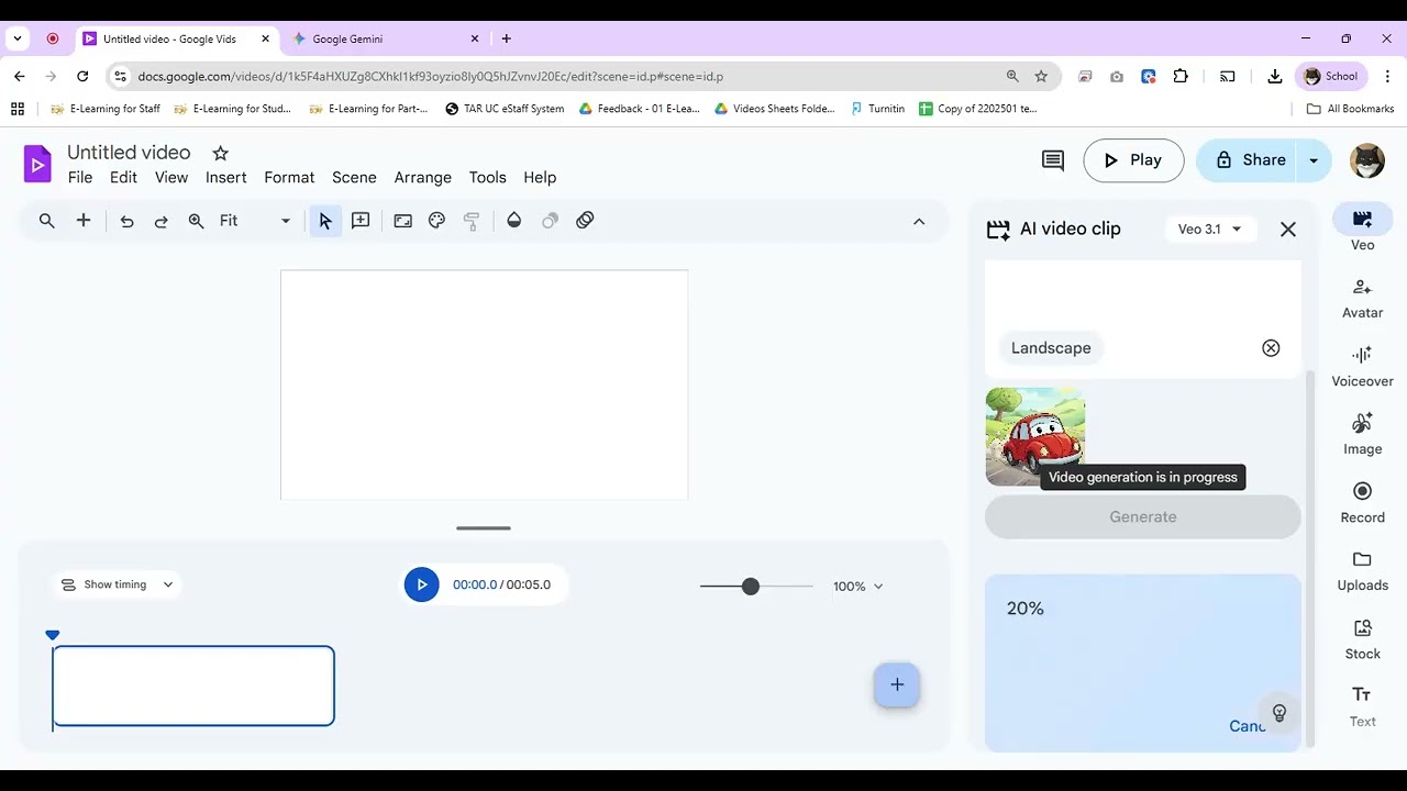 Создайте видеоролик с использованием ИИ в приложении «Видео» (Google Vids).