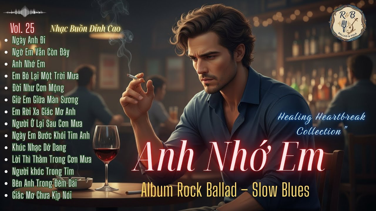 Anh Nhớ Em - Album Nhạc Buồn Đỉnh Cao | Rock Ballad–Slow Blues| Healing Heartbreak Collection| R & B