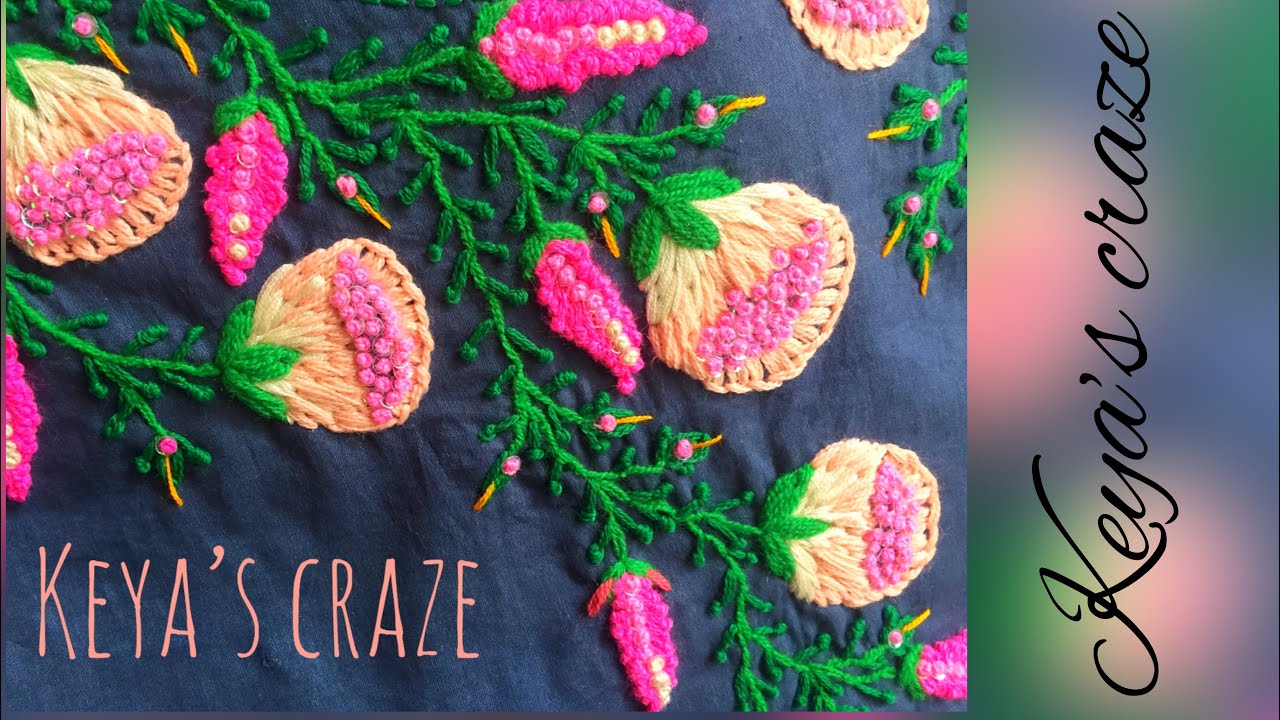 Tutorial no-210 / kurti Neckline hand embroidery tutorial | Keya’s craze | 2018