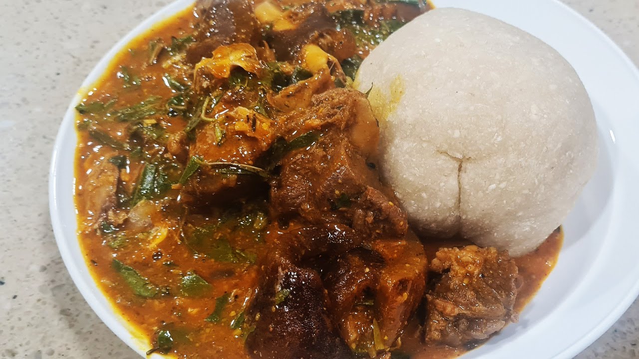 TRY THIS NIGERIA AUTHENTIC OGBONO SOUP WITH OHA LEAVES/ LICK YOUR FINGERS OUT.