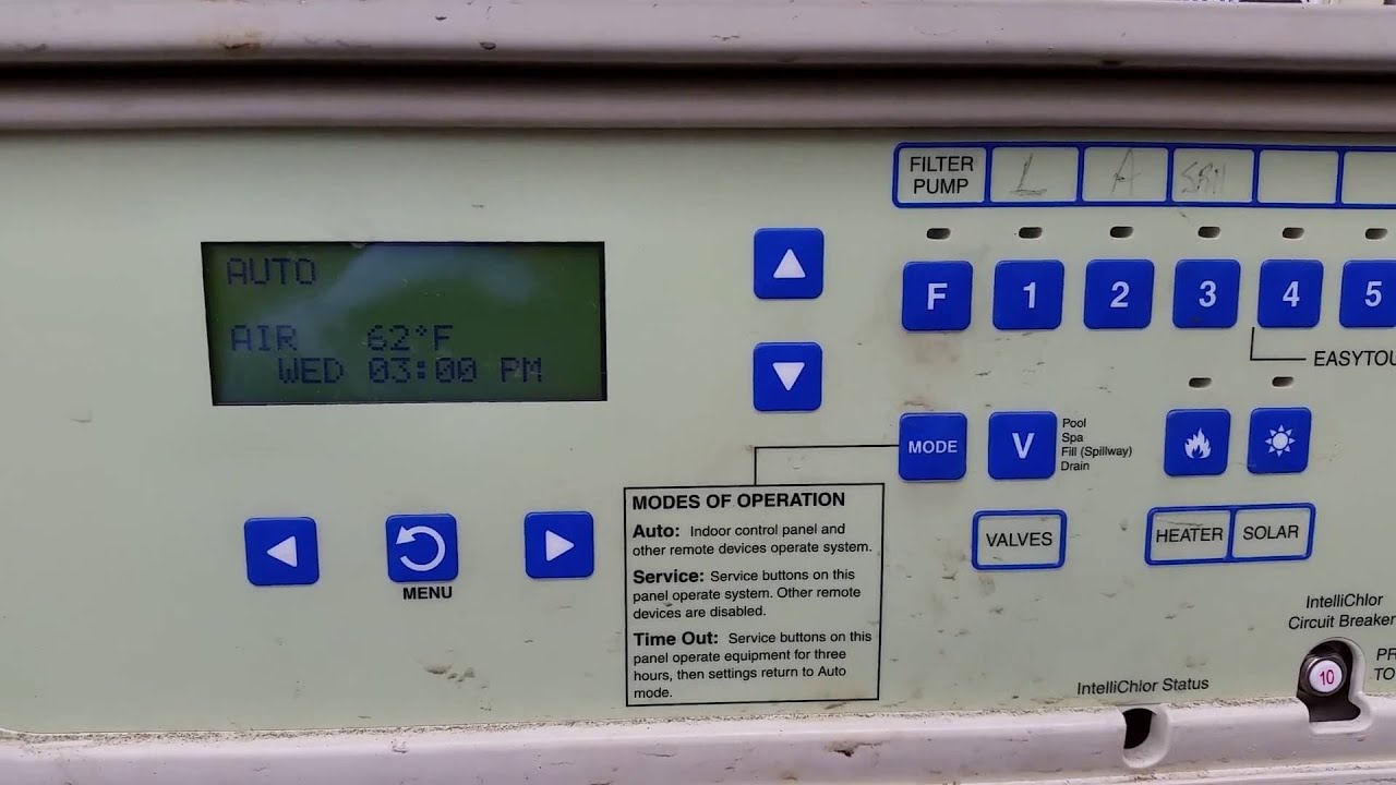 How to turn on the heater with a Pentair EasyTouch