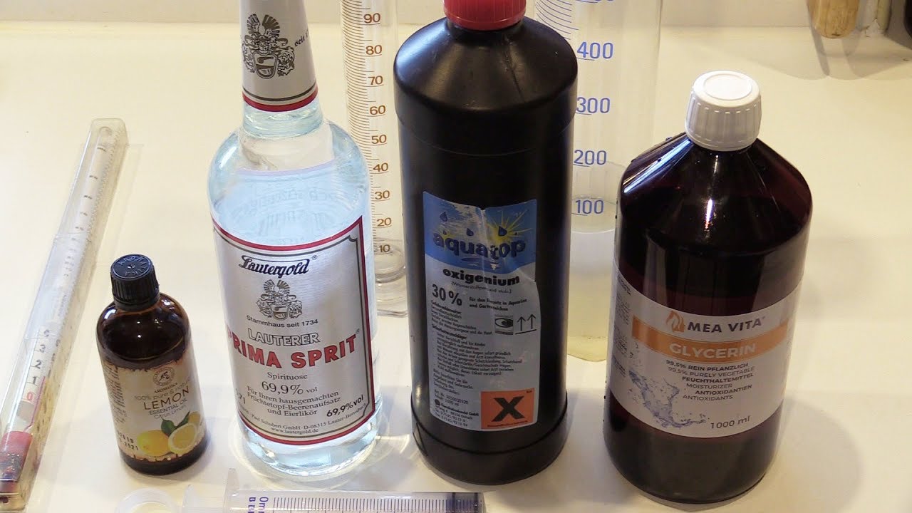 Desinfektionsmittel selber machen WHO Rezept 69% Alkohol. Schritt für Schritt mit Rezept.