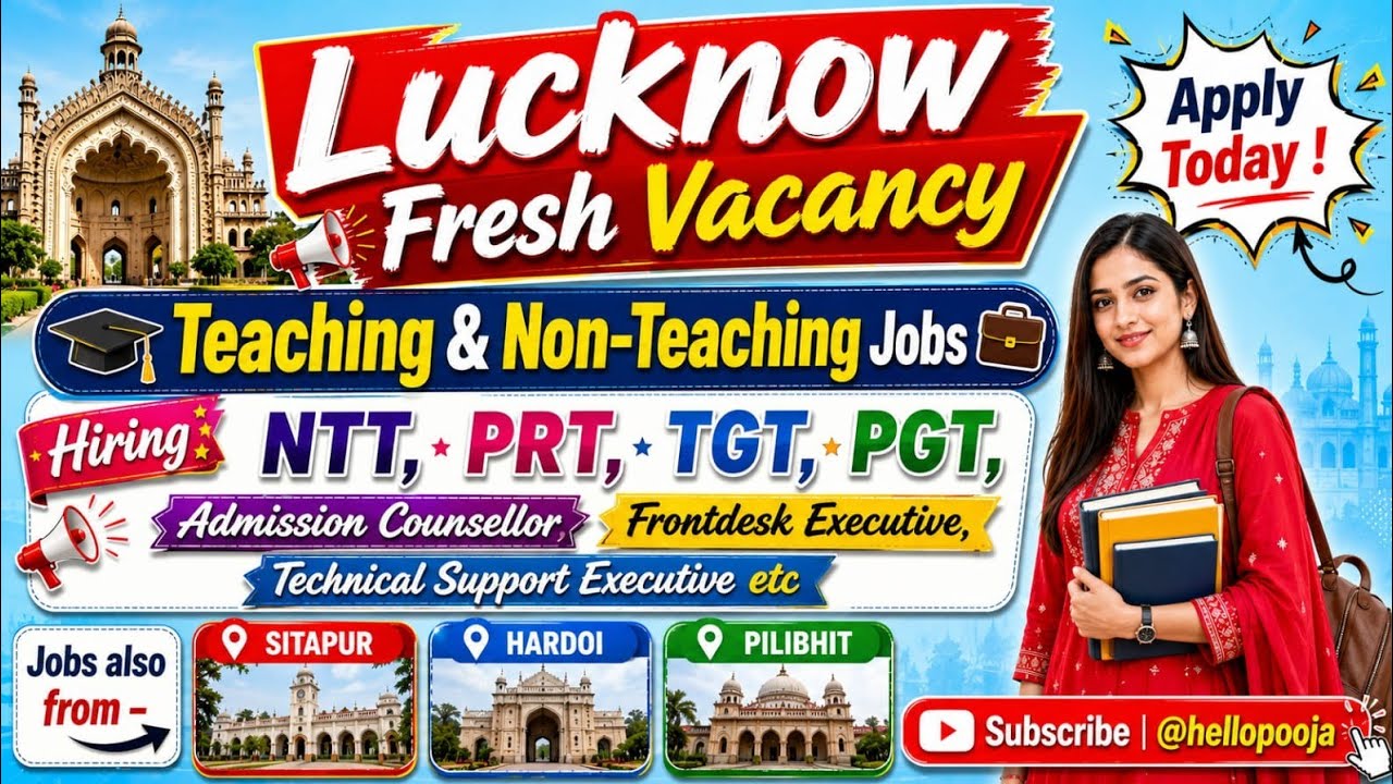 Apply Today‼️Fresh Teaching & Non-Teaching Jobs #lucknow #vacancy #schooljobs 