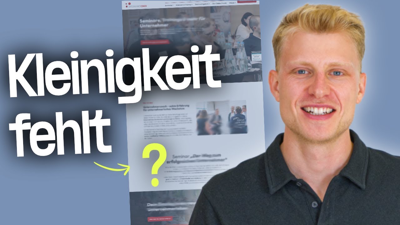 Ich fixe das Lead-Problem dieser Coaching-Website in 15 Min
