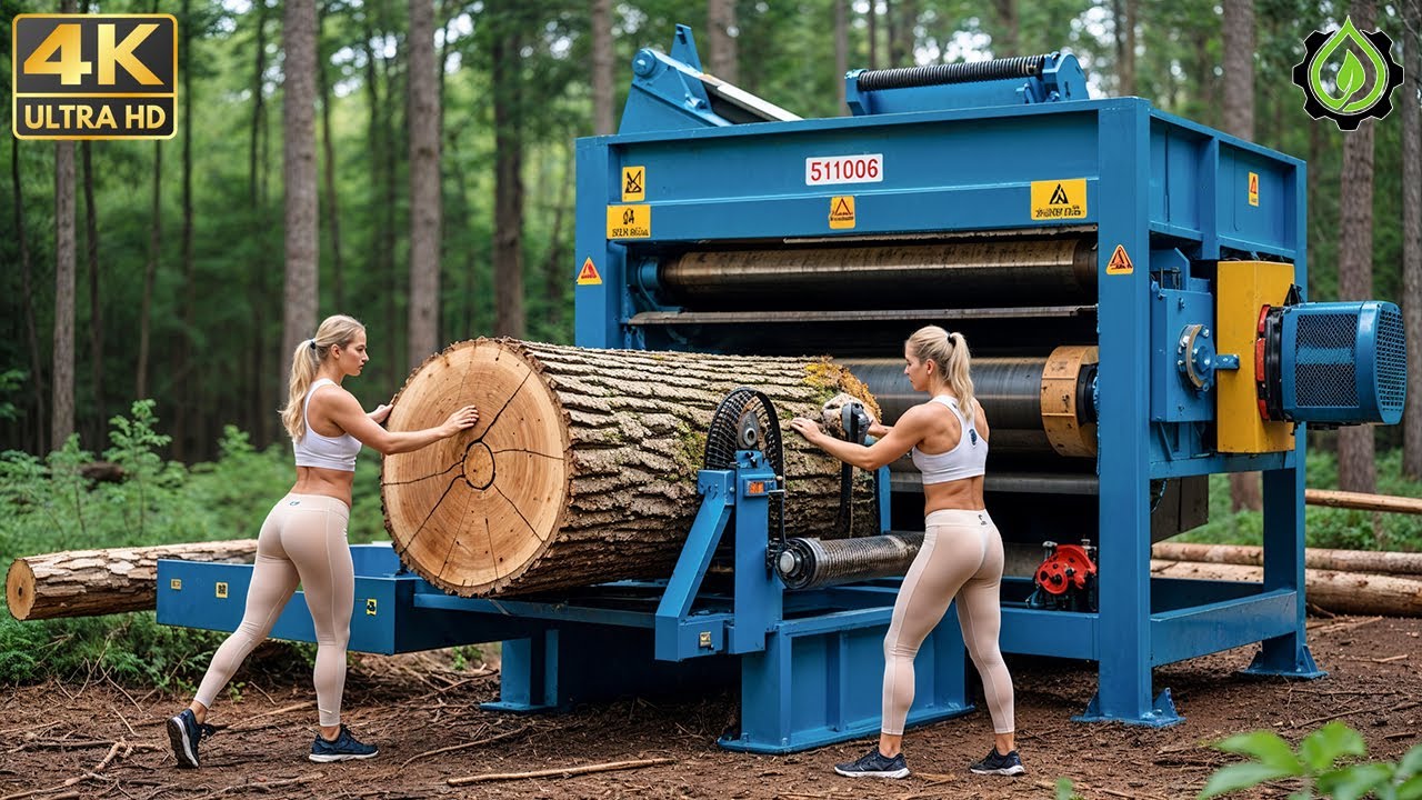 Fastest Biggest Firewood Processing Machine | Dangerous Big Chainsaw Cutting Tree machines #28