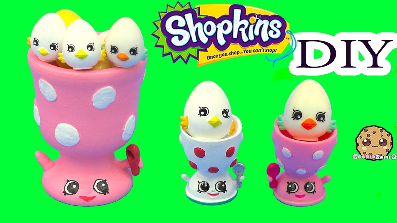DIY Shopkins Season 4 Edgar Egg Cup Do It Yourself Eggcup Craft Video Cookieswirlc