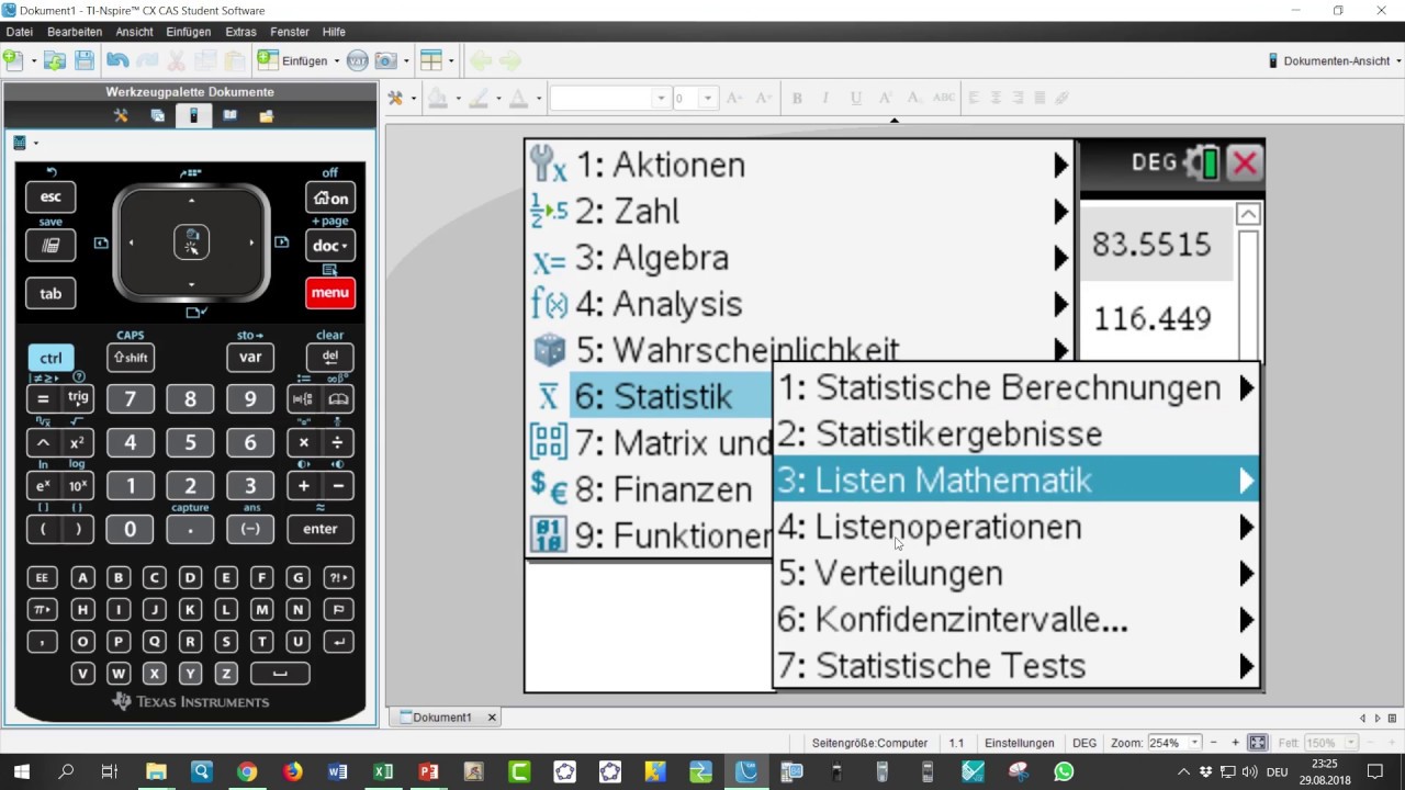 TI Nspire CX CAS - Normalverteilung - Symmetrisches Intervall - Mathago