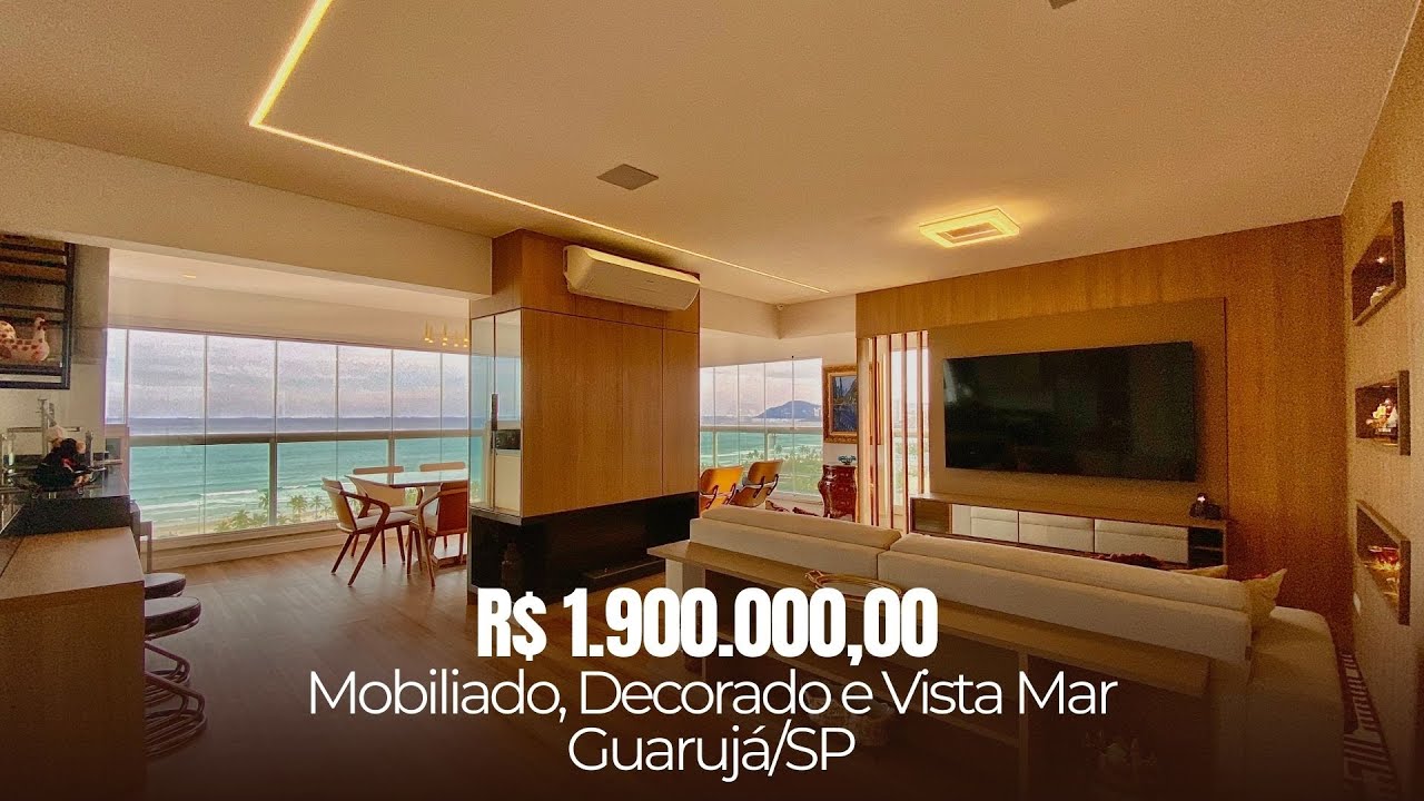 APARTAMENTO DE LUXO NO GUARUJÁ, MOBILIADO E VISTA MAR - ENSEADA - IMOBILIÁRIA MERCURI - GUARUJÁ/SP