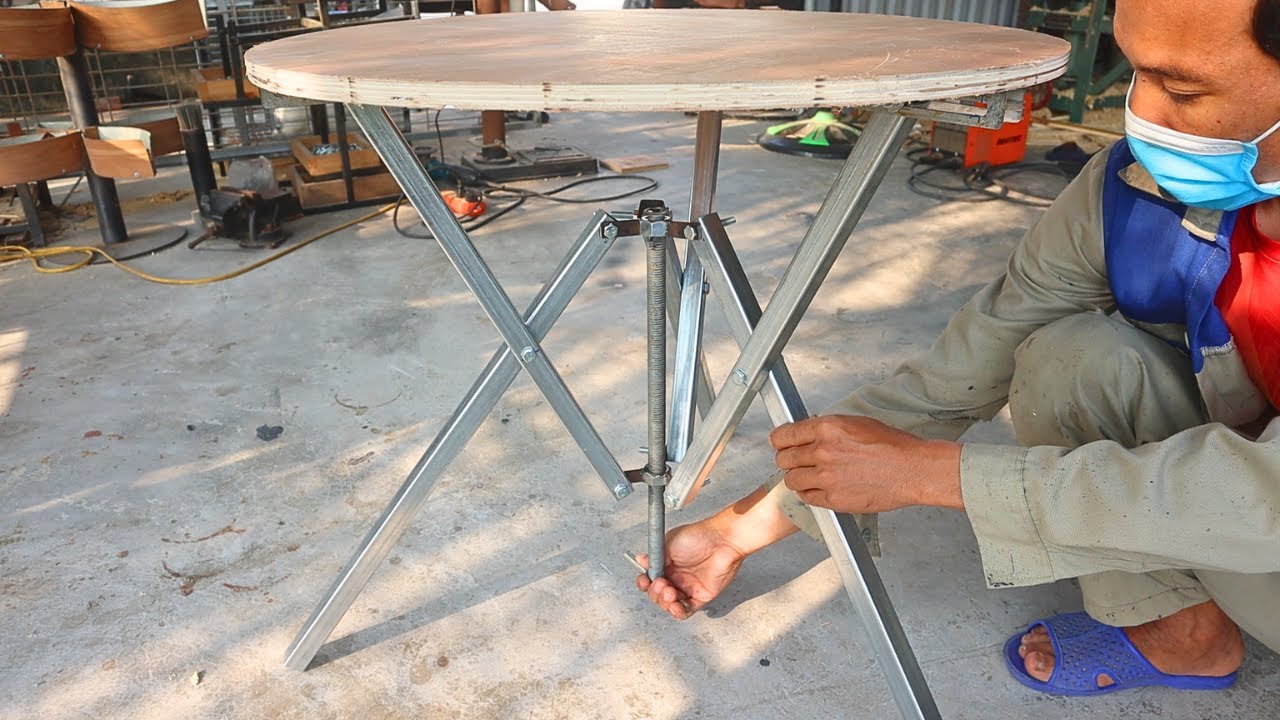 Great idea for smart table leg by skillful craftsman/ Diy smart metal table