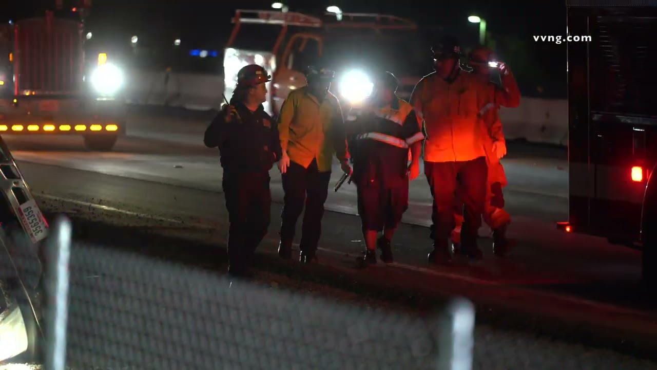 Northbound I-15 Freeway Backed Up for Miles Following Overturned Semi in Hesperia