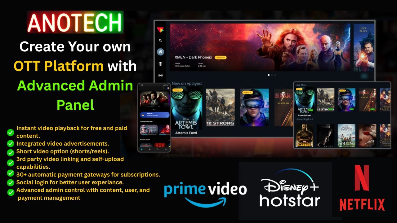 Create Own OTT Platform Like Netflix, Amazon Prime 2025 ||  OTT App with Admin Panel (Live Demo)