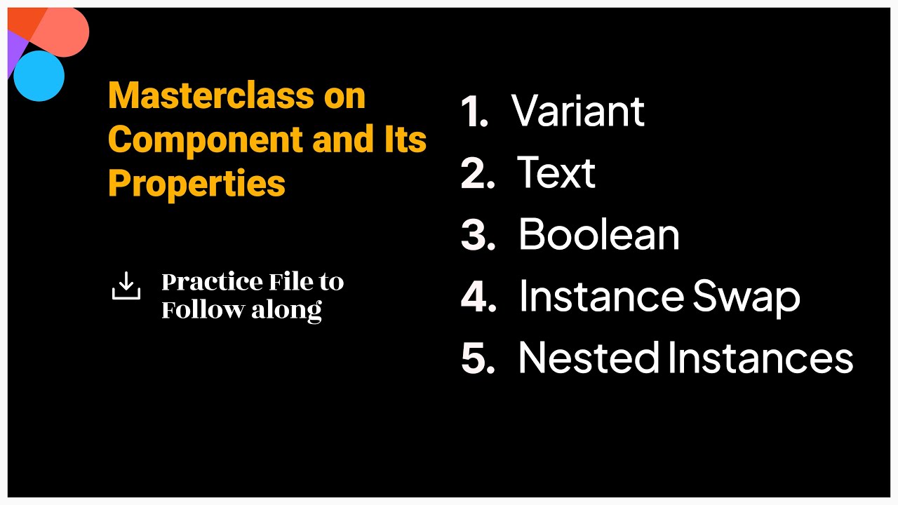 🎨 Figma Components & Properties Explained | Instance, Text, Boolean, Instance Swap, Nested Instances
