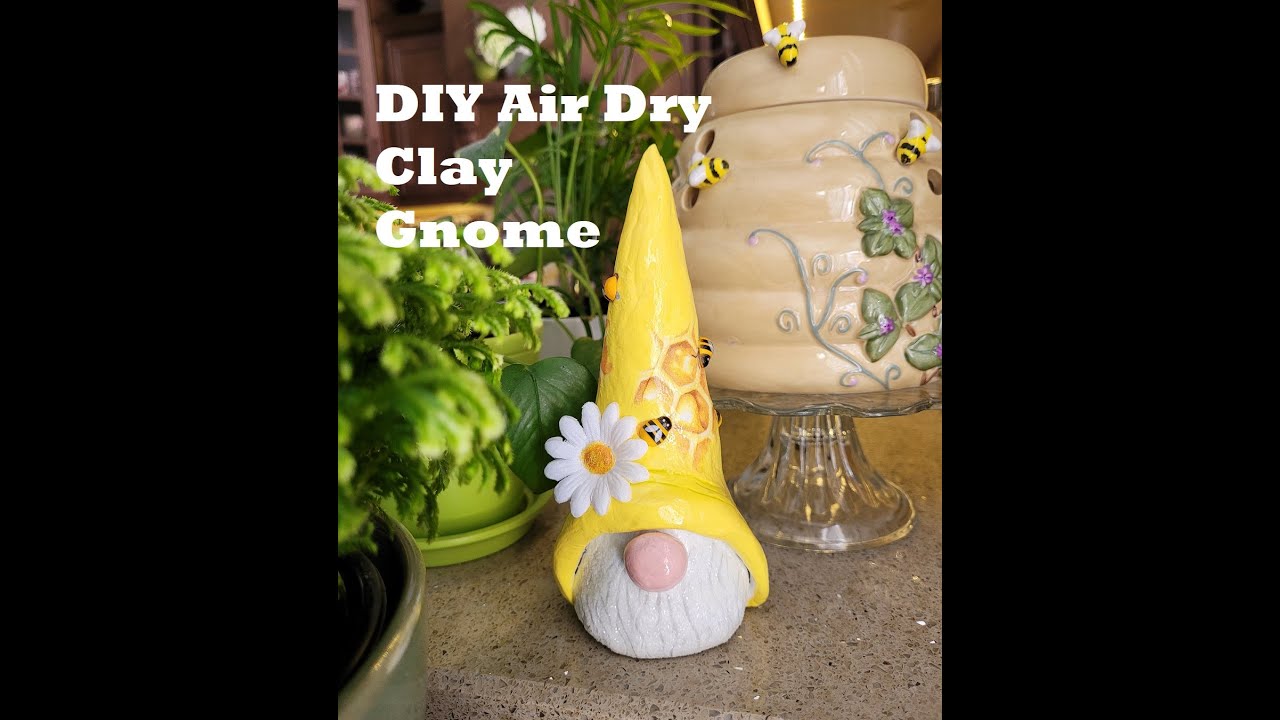 DIY Air Dry Clay Gnome - Honey Bee