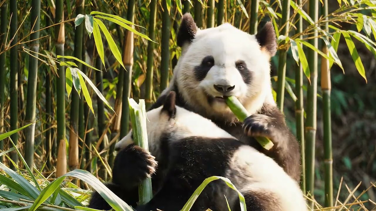 Panda Mother and Cub Bonding: So Cute! 😍 | Wildlife Video
