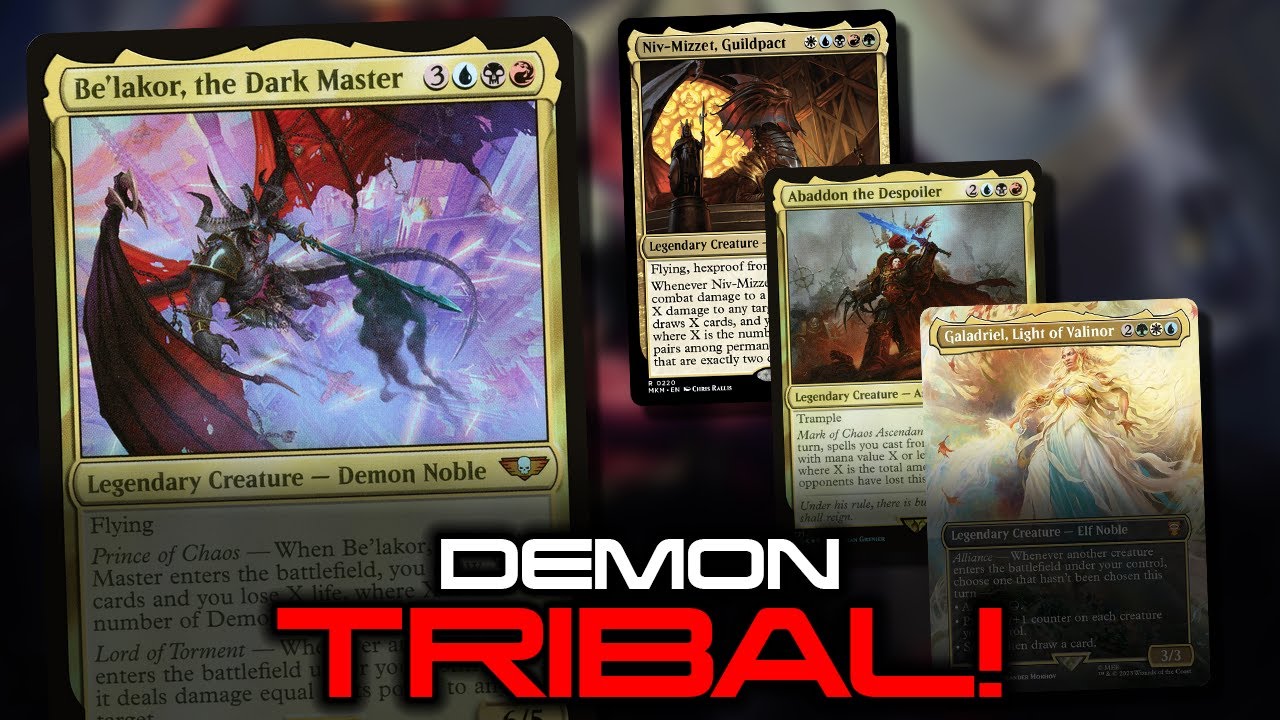 Demon Tribal Commander Deck | Be'lakor vs Galadriel vs Abaddon vs Niv | Magic Online EDH Game Play