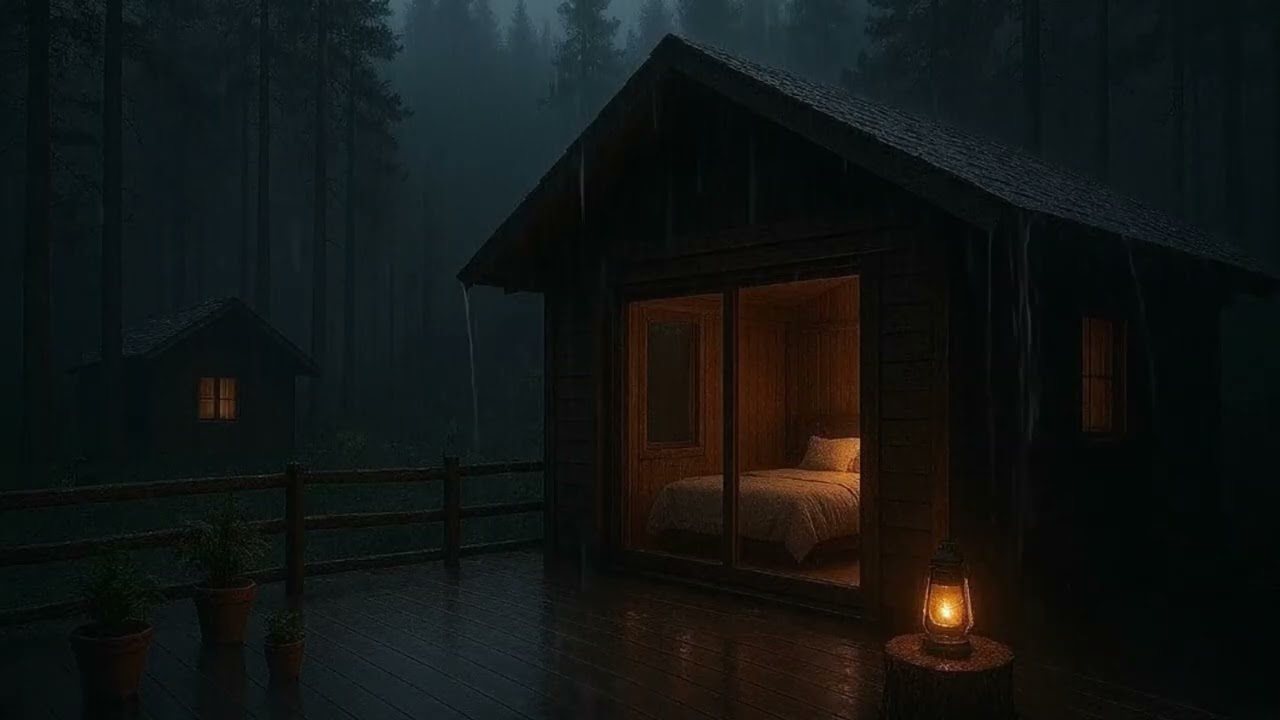 Powerful Rainstorm in the Jungle Cabin – Realistic Forest Rain for Deep Relaxation AHD