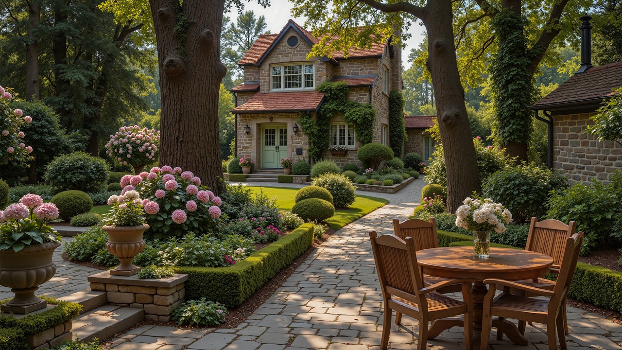 Peaceful Garden Courtyard Ambience - Relaxing Spring Jazz Atmosphere For Mood Booster, Study