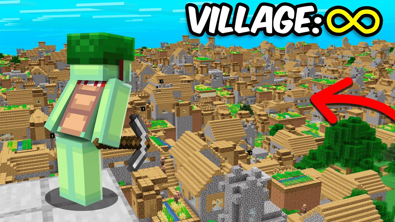 Vivre 24H dans un Village INFINI sur Minecraft..