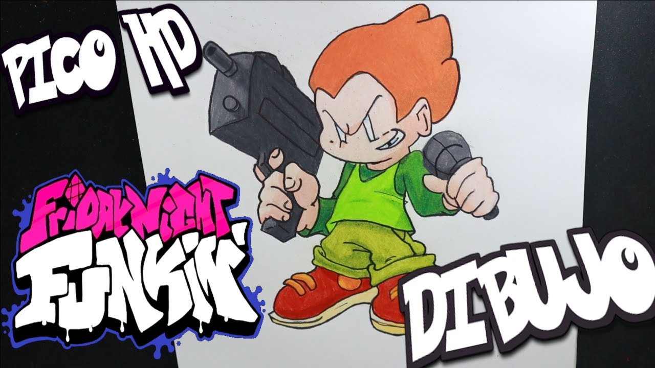 DIBUJO PICO HD FNF | PASO A PASO| how to draw PICO HD- friday night funkin - estilo HD