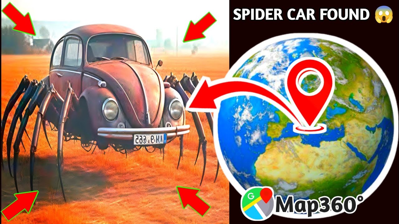 😱 SPIDER CAR Discovery on Google Earth 🌎 | Real Life Mystery Found?! 🕷️🚗 #earth #map360 