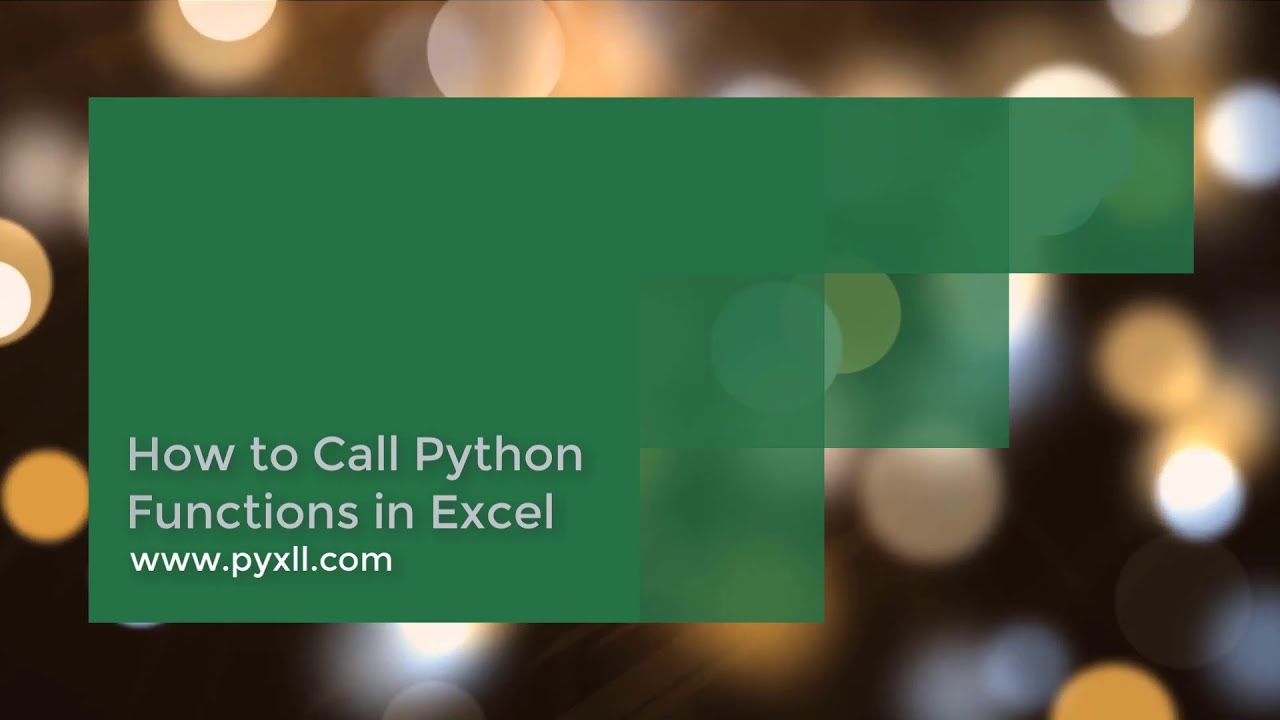 How to Call Python Functions From Excel